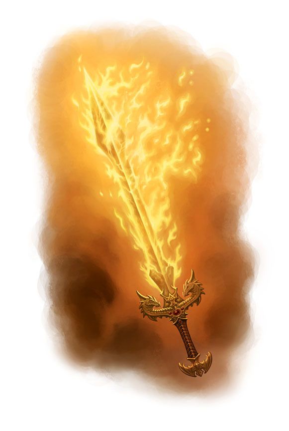 1 Sword: Flametongue; adds fire damage to successful attacks | Senjata,  Pedang, Fakta zodiak