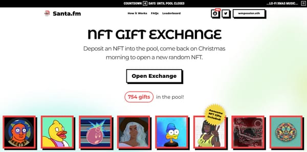 Exchanging NFT gifts with Santa.FM 🎀