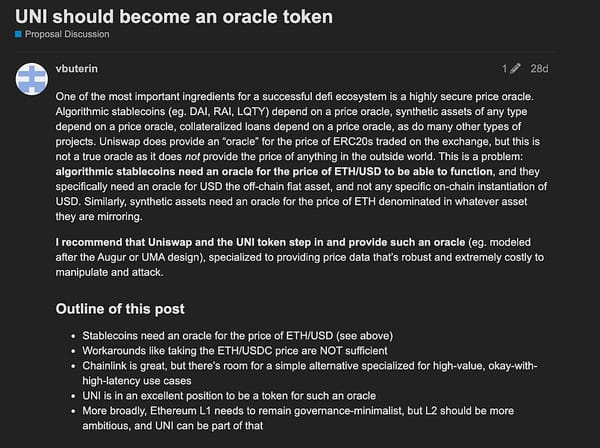 UNI the oracle token?